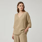 🌸Women's Casual V-Neck Three Quarter Sleeve Blouse✨ Effortlessly stylish