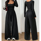 🍂 Women's Casual Square Neck Wide-Leg Jumpsuit – Flattering Comfort & Effortless Autumn Style