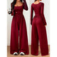 🍂 Women's Casual Square Neck Wide-Leg Jumpsuit – Flattering Comfort & Effortless Autumn Style