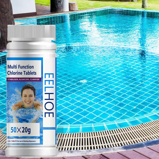 🏊‍♂️ Crystal Clear Pool All Year – Pool Cleaning Chlorine Tablets - Algae Control & Water Clarify💧