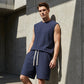 💪 Stay Cool & Comfortable With Men's Casual Sportswear Tank Top & Shorts Set🌞