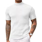 👕 LIMITED-TIME 50% OFF! ✨ Men's Slim Mock Neck T-Shirt – Ribbed, Short Sleeve, 6 Colors 🍁