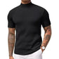 👕 LIMITED-TIME 50% OFF! ✨ Men's Slim Mock Neck T-Shirt – Ribbed, Short Sleeve, 6 Colors 🍁