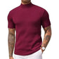 👕 LIMITED-TIME 50% OFF! ✨ Men's Slim Mock Neck T-Shirt – Ribbed, Short Sleeve, 6 Colors 🍁