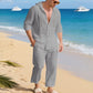 ⌛Limited-Time Offer🛍️Men's Breathable Linen Hooded Two-Piece Set