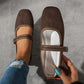 🌸 Suede-Finish Mary Jane Ballet Flats – Memory Foam Insole, Adjustable Strap & Effortlessly Elegant 🥿✨