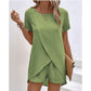 🌸Women's Solid Color Irregular Top & Shorts Two Piece Set - Stand out this summer✨