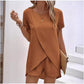 🌸Women's Solid Color Irregular Top & Shorts Two Piece Set - Stand out this summer✨