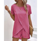 🌸Women's Solid Color Irregular Top & Shorts Two Piece Set - Stand out this summer✨