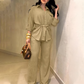 🔥 Hot sale 50% OFF🔥Women's Drawstring Shirt & Wide-Leg Pants Set