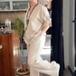 ✨👗Effortless Chic: Women's Comfortable Roll-Tab Sleeve Loungewear Set✈️Free Shipping