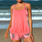 🌴Women's Two-Piece Blouson Tankini with Shorts – Swim, Surf & Lounge In Style👙