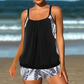 🌴Women's Two-Piece Blouson Tankini with Shorts – Swim, Surf & Lounge In Style👙