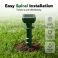 🌞🐭 Keep Your Garden Pest-Free – Solar Powered Ultrasonic Mole Repeller Stake