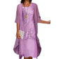 🌸 Turn Heads At Every Occasion – Women's Knee-Length Formal Dress and Cardigan Set