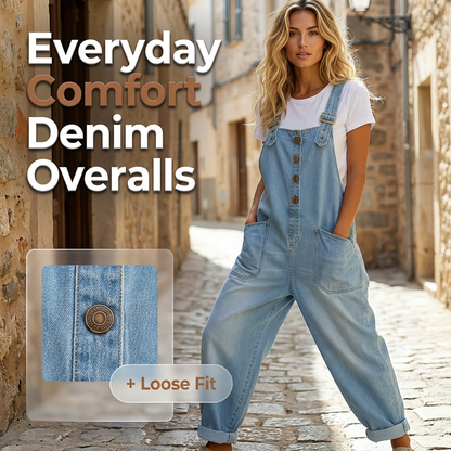 👖Women's Casual Baggy Denim Overalls with Pockets– Relaxed Style, All-Day Comfort✨
