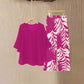 📢📢50% OFF !! ⏰Wemon's Elegant Flowy Top & Printed Pants Set