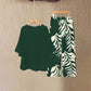 📢📢50% OFF !! ⏰Wemon's Elegant Flowy Top & Printed Pants Set