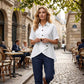 ✨ Effortless Elegance –Women's Asymmetrical Button-Up Short Sleeve Shirt👚