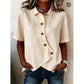 ✨ Effortless Elegance –Women's Asymmetrical Button-Up Short Sleeve Shirt👚