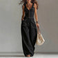 ⏳Time-Limited Special⏰Women's Denim Jumpsuit – Sleeveless, V-Neck, Wide-Leg 💫