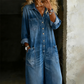 ✨Women's Casual Long Sleeve Denim Jumpsuit – Vintage Utility Style With Relaxed Comfort 👖