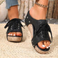 👡Women's Peep-Toe Platform Wedge Sandals - Comfy, Flattering & Easy To Slip On✨