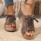 👡Women's Peep-Toe Platform Wedge Sandals - Comfy, Flattering & Easy To Slip On✨