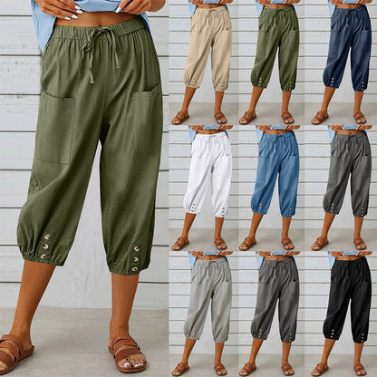 ☀️Women's Casual Capri Pants with Pockets -  Effortless Summer Style ✨