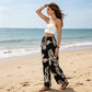 ✨Limited-time 50% Off -Women's Leaf Print Drawstring Wide-Leg Pants
