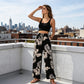 ✨Limited-time 50% Off -Women's Leaf Print Drawstring Wide-Leg Pants