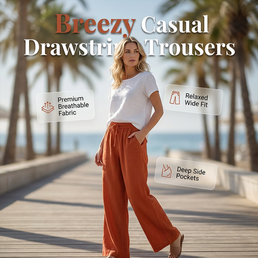 💥✨Limited-time 55% Off - Casual Loose Fit Drawstring Trousers with Pockets
