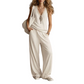 Women's V-Neck Sleeveless Top & Wide-Leg Pants Set