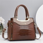 💎✨Women's Vintage Glossy Croc-Embossed Handbag – Chic, Spacious & Effortlessly Elegant