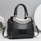 💎✨Women's Vintage Glossy Croc-Embossed Handbag – Chic, Spacious & Effortlessly Elegant