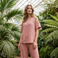 🔥 Limited-Time Sale – Up to 57% OFF✨Solid Color Relaxed Fit Tunic and Trousers Outfit