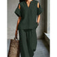 🔥 Limited-Time Sale – Up to 57% OFF✨Solid Color Relaxed Fit Tunic and Trousers Outfit