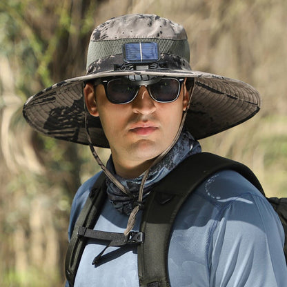 ☀️ Beat The Heat Anywhere –Wide-Brim Sun Hat with Solar-Powered Rechargeable Fan & Detachable Face Shield