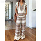 ⏳Limited-time 60% off⏰Women's Printed Top & Pants 2-Piece Set👚👖