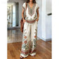 ⏳Limited-time 60% off⏰Women's Printed Top & Pants 2-Piece Set👚👖