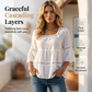 👚 Elegant Square Neck Summer Blouse – Breathable Bell Sleeve Top 🌿