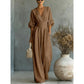 👗✨Effortless Elegance – Women's V-Neck High Waist Wide Leg Jumpsuit💫