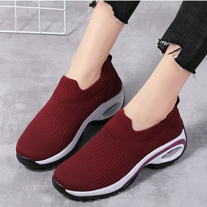 Women's Slip-On Knit Mesh Running Shoes