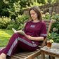 Women's Casual Two-Piece Lounge Set with Stripe Detail