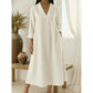 Women’s V-Neck Cotton Linen A Line Dress
