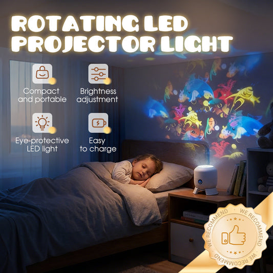 LED Starry Ocean Projector – 360° Rotating Night Light with Sky & Ocean Waves