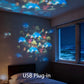 LED Starry Ocean Projector – 360° Rotating Night Light with Sky & Ocean Waves