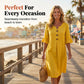 👗☀️Women’s Solid Color Ruffle Sleeve Midi Dress – Everyday Summer Comfort ✨