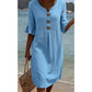 👗☀️Women’s Solid Color Ruffle Sleeve Midi Dress – Everyday Summer Comfort ✨