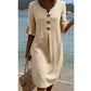👗☀️Women’s Solid Color Ruffle Sleeve Midi Dress – Everyday Summer Comfort ✨